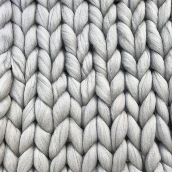 Couverture tricotée laine merinos gris ComfyWool