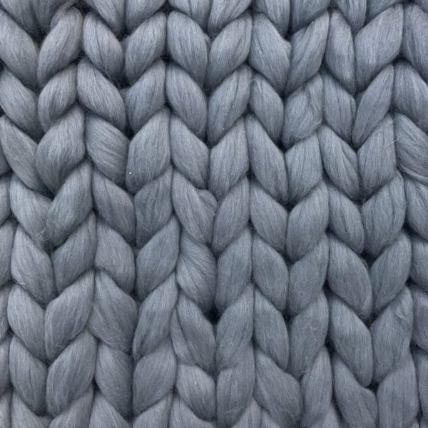 Couverture tricotée laine merinos souris ComfyWool