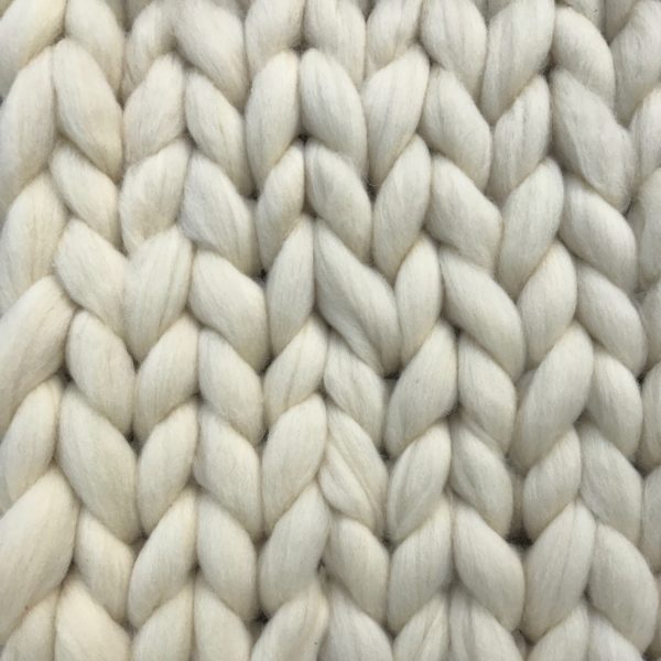Couverture tricotée laine merinos naturel ComfyWool