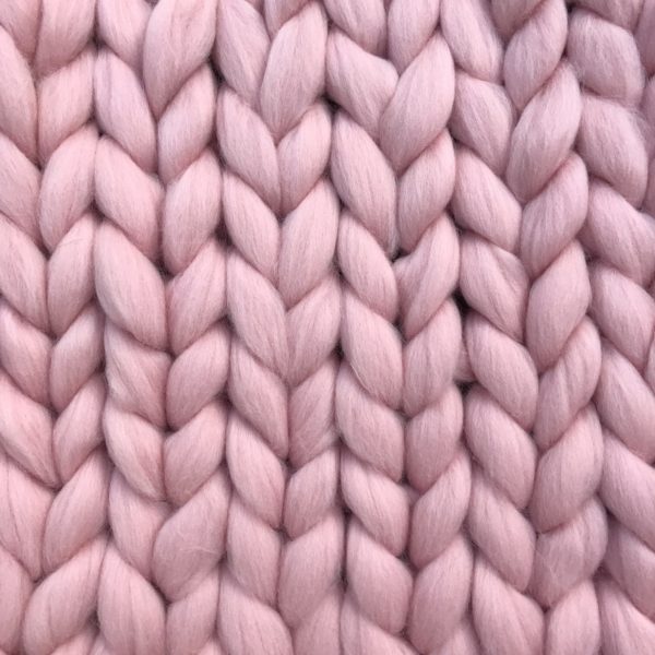 Couverture tricotée laine merinos rose ComfyWool