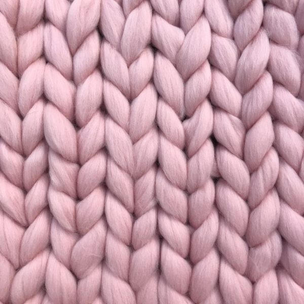 Manta tejida lana merino rosa ComfyWool