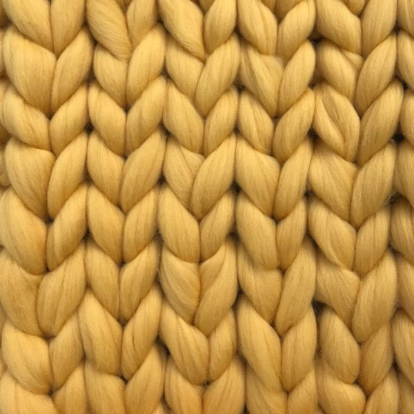 Couverture tricotée laine merinos jaune ComfyWool